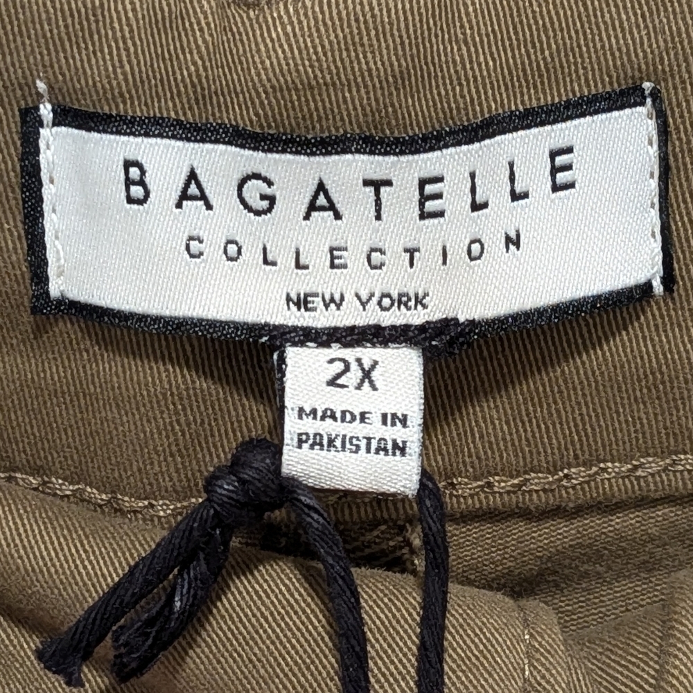 NWT Bagatelle Collection 2X Dark Tan Crop Length Wide Leg Trousers - Picture 4 of 6